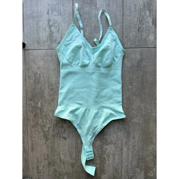 One Piece Tummy Control Seamless Thong Bodysuit Shaping Tank Top Slimming Mint M - Picture 9 of 15